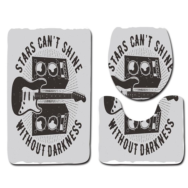 Toilet Three-Piece Floor Mat Bathroom Toilet Carpet Doormat