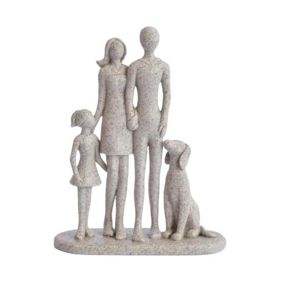 Modern Abstract Couple with Dog Resin Figurine, Romantic Man and Woman Statue Sculpture, Home Decor for Living Room Bedroom Office