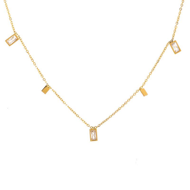 2022 Luxury Crystal Tassel Choker Necklace - Square Design, Non-Fading Clavicle Chain for Women