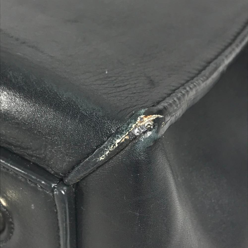 Celine Zweifarbige Kante Handtasche Fransen Quaste Umhängetasche Leder Beige/Marine