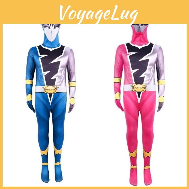 Mighty Power Morphin Rangers Costume Cosplay Dress Party Jumpsuit Superhero