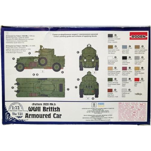 Roden 1/72 British Army Rolls-Royce Armoured Car Mk.1 1920 Model Plastic Model Kit RE72731