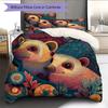 Hedgehog Pattern Bedding Home Decoration Birthday Gift (1 * Duvet Cover + 2 * Pillowcase, Without Core)