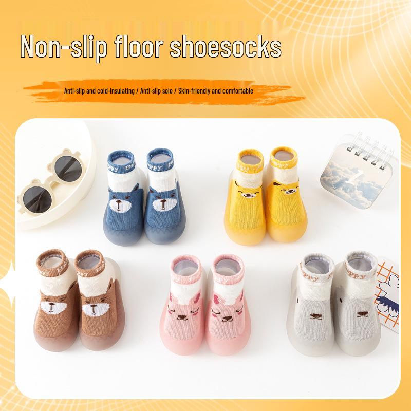 New Baby Cartoon Animal Non-slip Indoor Walker Socks Shoes for Spring & Autumn