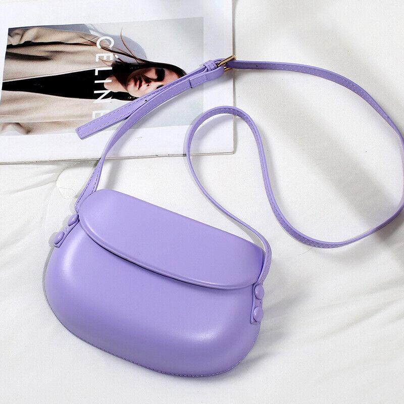 Fashion Candy Color Single Shoulder Crossbody Bag Luxury Small Handbag Vintage Saddle Bag Hard Bag