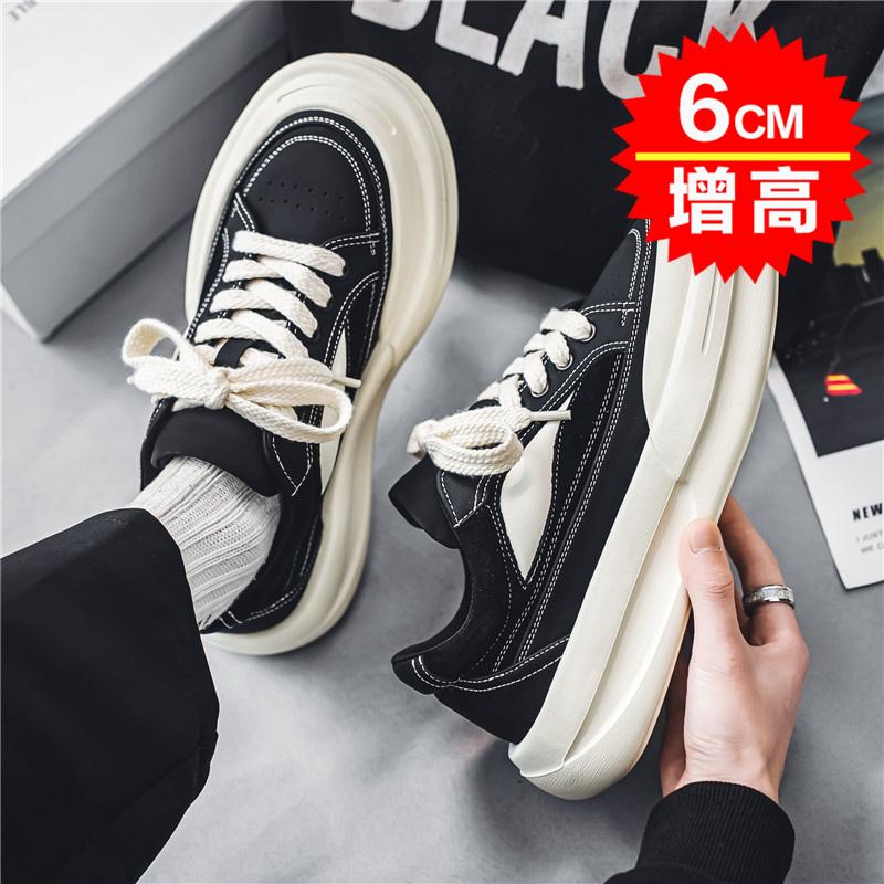 Canvas shoes autumn and winter breathable niche big head shoes heightening casual board shoes platform sports trendy shoes