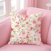 Fresh Flowers And Fresh Family Style Cushion Cover Linen Pillowcase Cover Soft Decor for Sofa Home Room