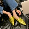 Fashion 2025 New Spring Pointed Toe Flat Heel Flats Genuine Leather Shoes for Women Concise Slip-on Handmade Women Mules Ladies Shoes