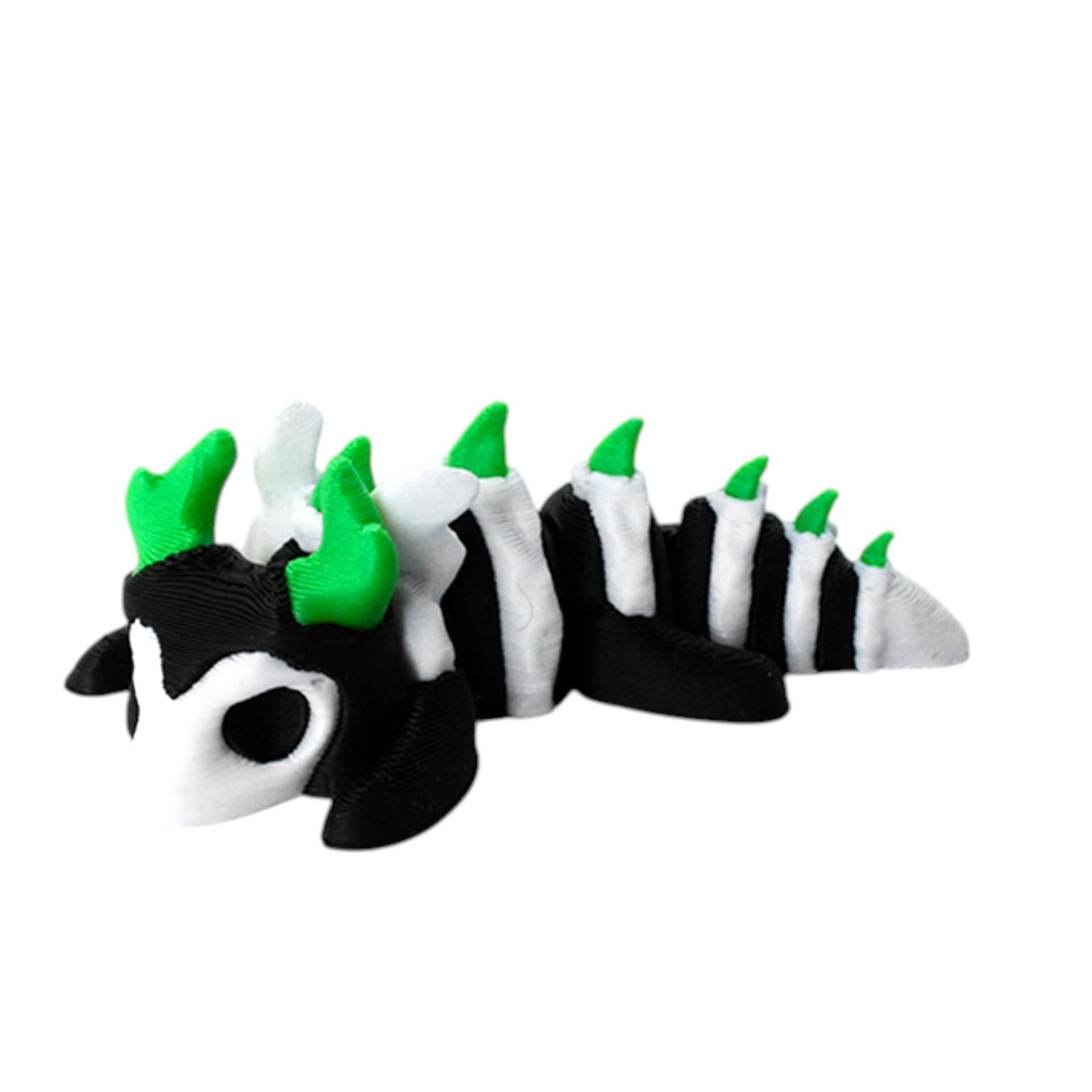

Mini Cartoon Skeleton Dragon 3D Model Ornament – Creative Decorative Gift Black and Green