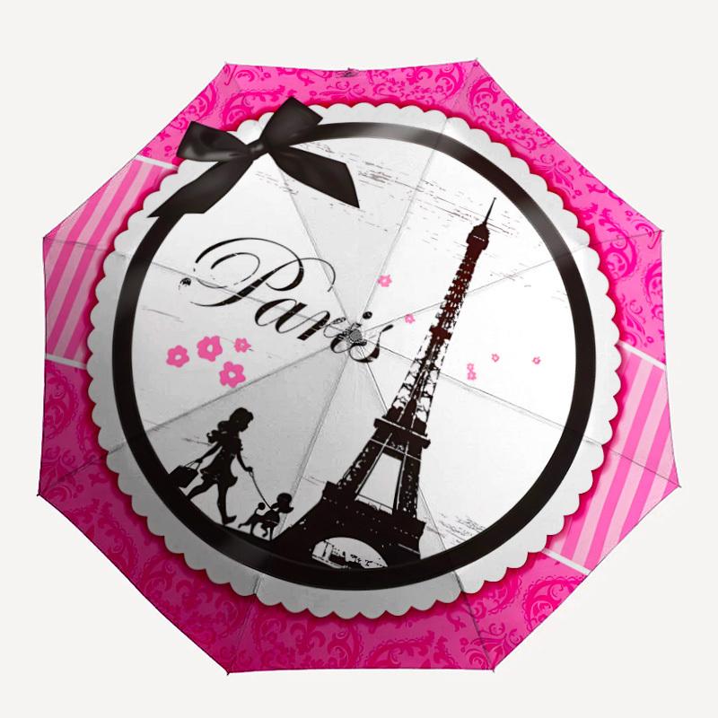

1pc Paris Eiffel Tower Auto-Fold Umbrella with One-Touch Open/Close - 8 Reinforced Ribs for Windproof Stability, yy251118258