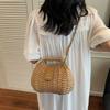 Elegant Boho Crossbody Bag Solid Color Wicker Rattan Handbag Straw Woven Shoulder Bag  Women Use