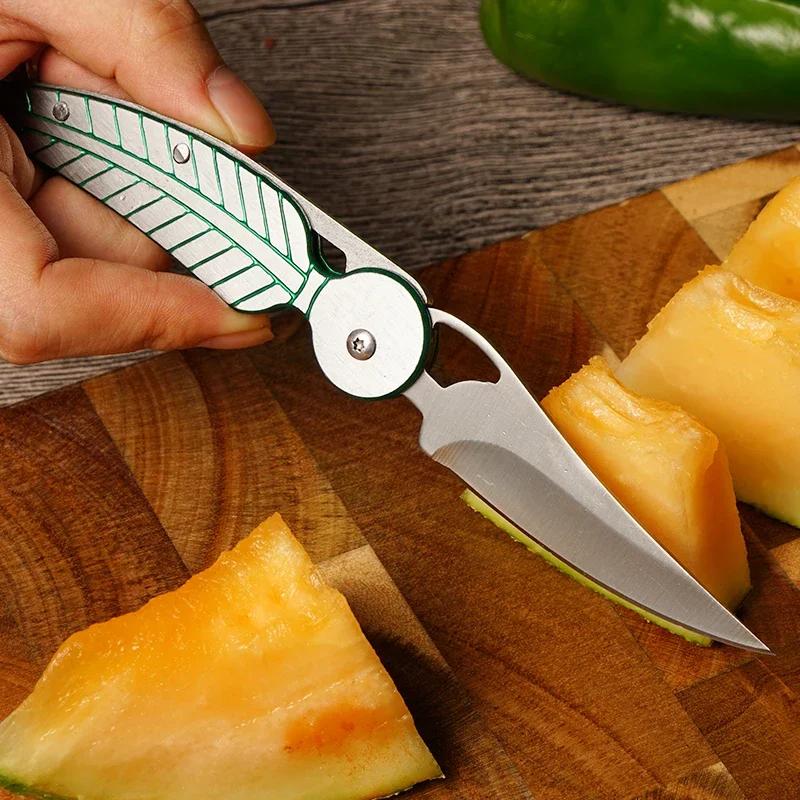 All-steel mini blade knife Portable outdoor camping Barbecue knife Multi-functional home folding fruit knife Kitchen travel tool