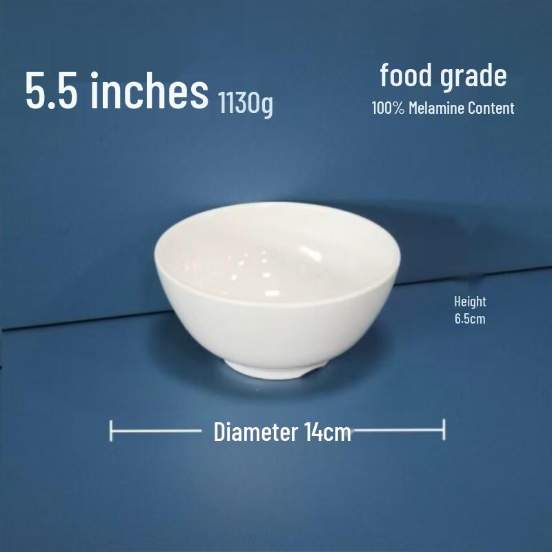 Zhi Shi White A5 Melamine Commercial Bowls (10-Pack)