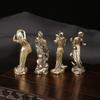 1/4Pcs Vintage Classical Figurines Handcrafted Solid Brass Four Ancient Chinese Beauties Statue Desktop Decor Collection Gift