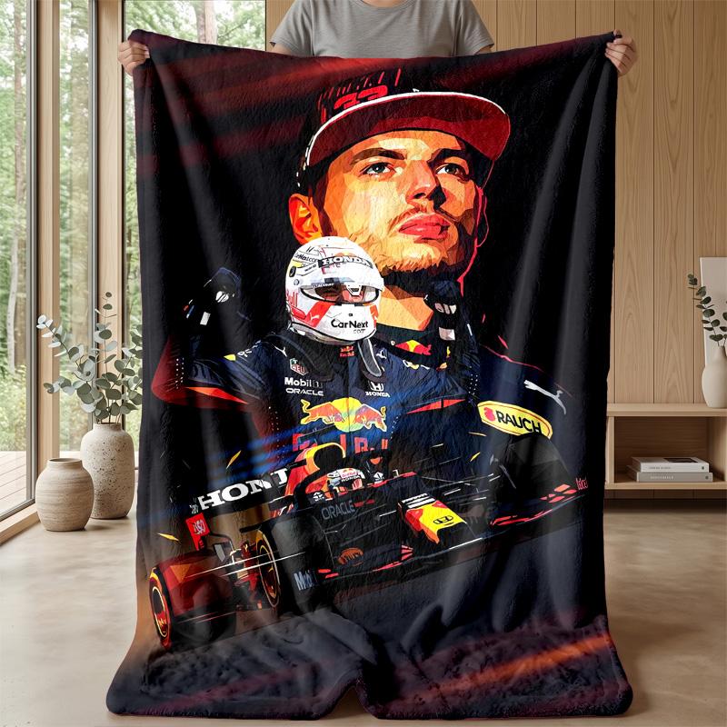 Max Verstappen Flanell Fleece Decke Gemütlich Warm Überwurfdecke für Sofa Bett Reise Ganzjahresgebrauch