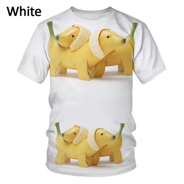 Funny Summer Round Neck Tops Fashion Casual Short Sleeve  Design Banana 3d Printing Unisex's Cool T-shirt Unisex