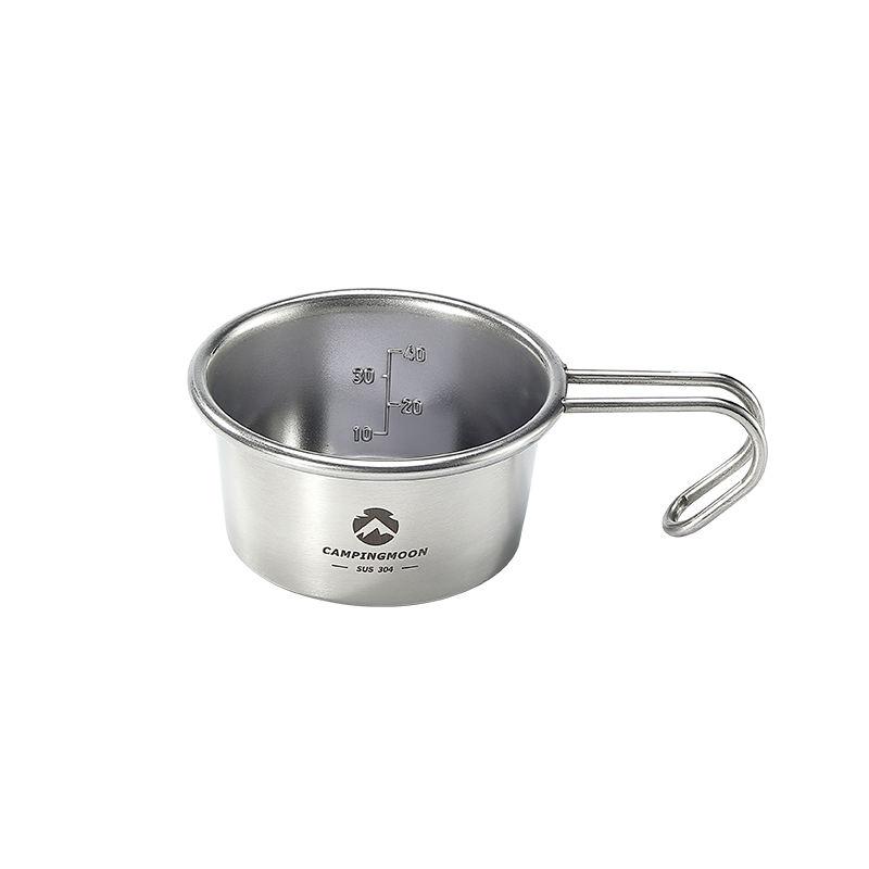 Measurable Mug Camping Plates and Bowls Set Titanium Camping Accessories Cookware Sets Foldable Camping Bowl with Handle 62mm серебряный