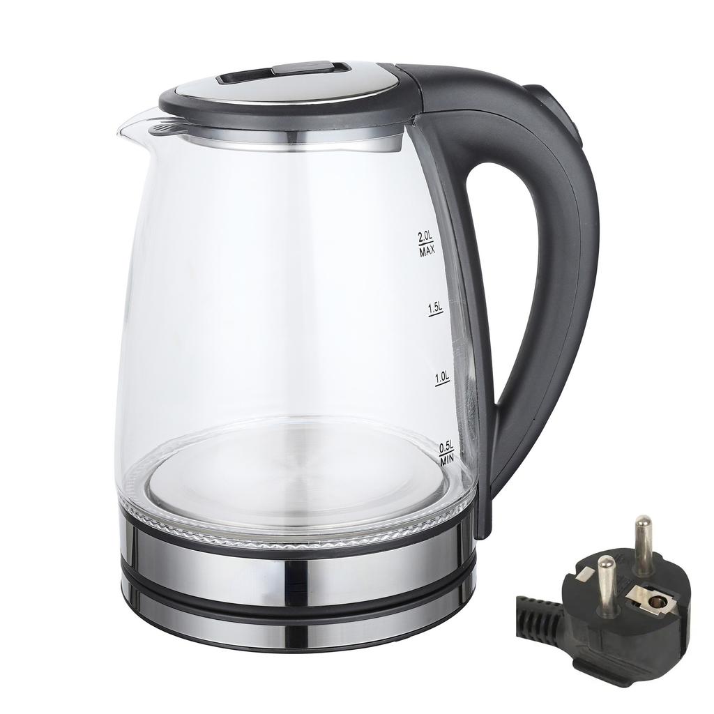 1500W Speed Boil Water Electric Kettle 220V Coffee & Tea Kettle Borosilicate Hot Water Kettle Auto Shut-Off 1.2L 2L