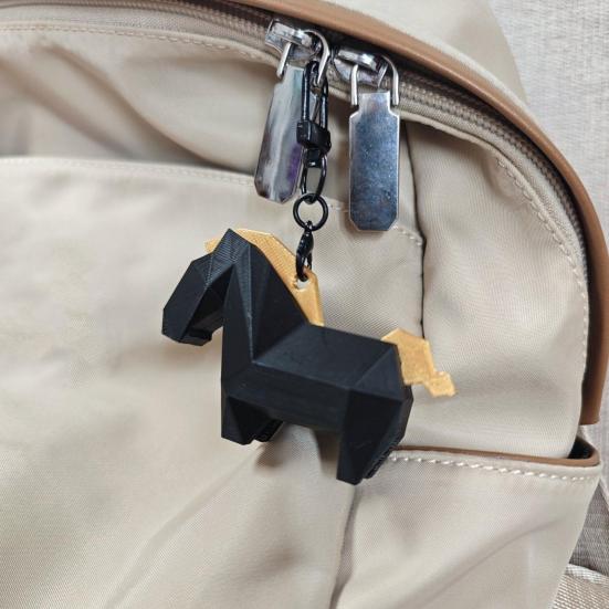 1/2Pcs Geometric Horse Keychain 3D Printed Horse Key Ring Hanging Decoration Bag Purse Charm Chinese Year of Horse New Year Gift