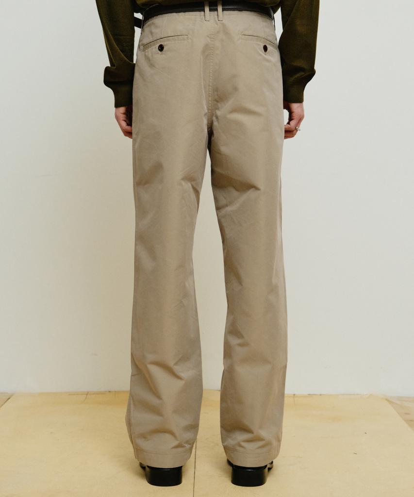MINAV Double-Pleat Cotton Chino Pants [Sand Grey]