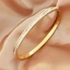 Ins Style Trendy Inlaid Zircon Titanium Steel Light Luxury Bangle Exquisite  Bracelets For Women Man Charm Simple Jewelry