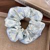 Sea Blue Polka Dot Scrunchies Fashion Gilrs Floral Plaid Large Intestine Hair Ties Ropes Women Sweet Versatile Rubber Bands