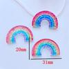 10Pcs New Mixed Cartoon Mini Shining Rainbow Flat Back Resin Cabochons Scrapbooking DIY Jewelry Craft Decoration Accessorie