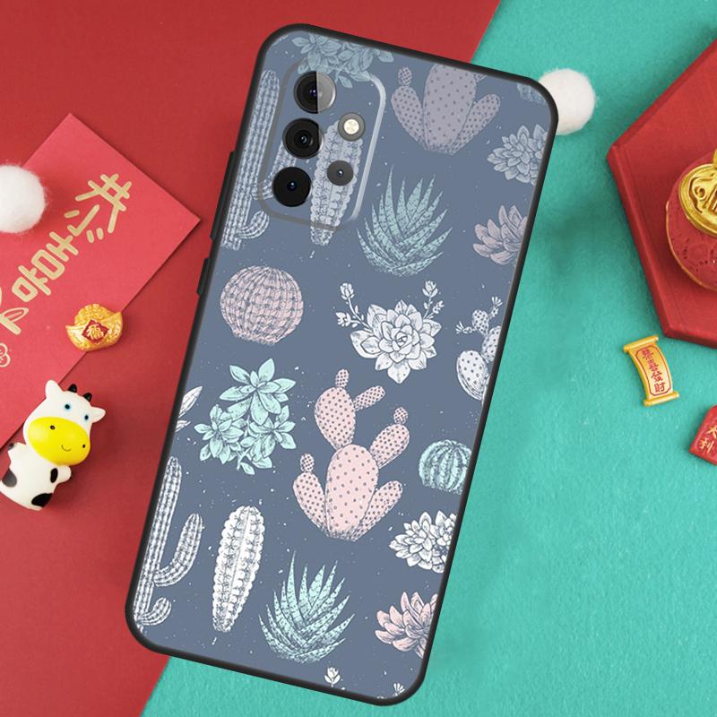 Plant Cactus Case For Samsung Galaxy A17 A55 A35 A15 A32 A52 A13 A33 A53 A14 A34 A54 A06 A16 A26 A36 A56