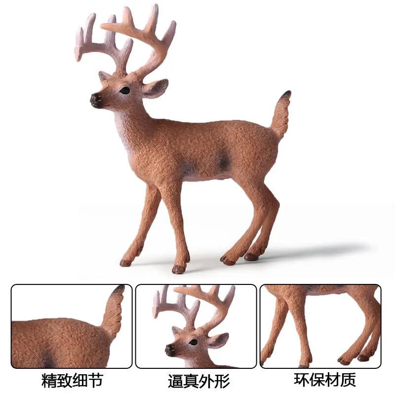 Christmas Decor Educational Toy Deer Figurine Animal Model Figure Kids Gift Miniature Forest Animal Zoo Statue decor Home Decore
