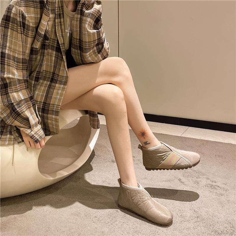 Новые женские ботинки Осень Зима 2024 Горячая Распродажа Толстый каблук Однотонные — фото 4