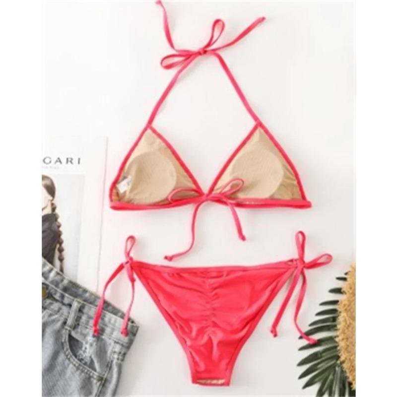 Bikini sexy de tiras con rejilla, microtraje de baño sin espalda, traje de baño Y2K para mujer, diseño de tendencia 2026, traje de baño de playa de dos piezas con tanga triangular.