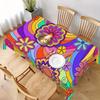 Flowers Rainbow Rectangle Table Cloth for Table Decor Holiday Party Waterproof Reusable Tablecloth for Tables Kitchen Dining
