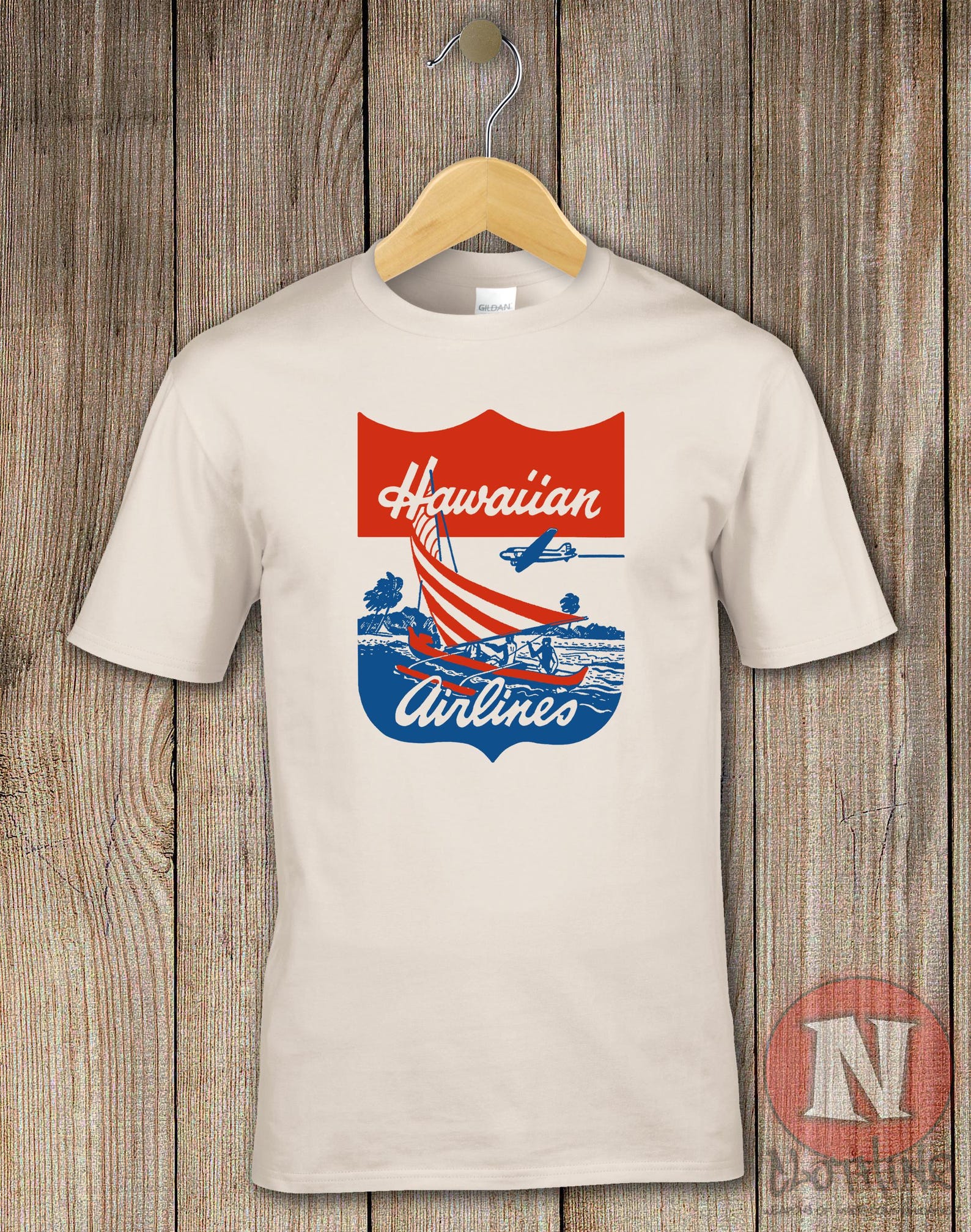 Hawaiian Airlines T-Shirt classic air travel 1950 s tee 2XL