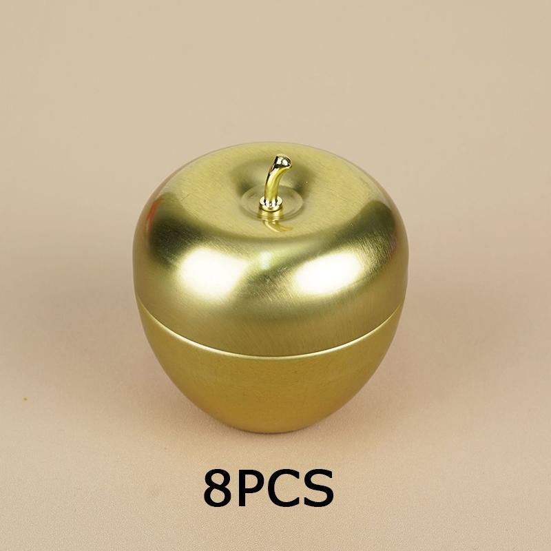 

WTEMPO Christmas Apple Shaped Design Cans Creative DIY Presents Jars Daily Mini Items Packaging Cans Christmas Decor Gift Jars Storage Sealed Cans 8pcs золотой