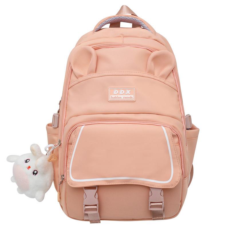 Small Fresh Nylon Backpack For Girls With Cute Design And Adjustable Straps For Daily Use