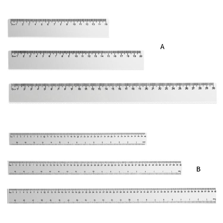 Set Of 3 Unbreakables Plastic Rulers With High Contrast Marking Easy Read Scale for Classroom Home Use