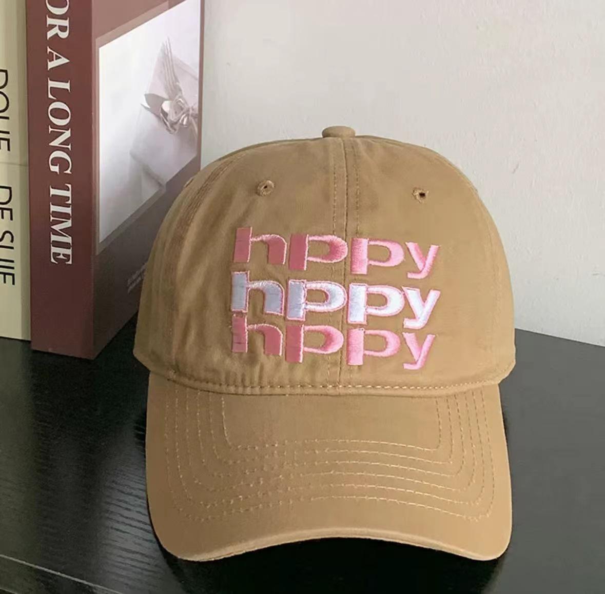 

Счастливая вышивка Хлопковая бейсболка - Модная унисекс уличная кепка с козырьком темные хаки