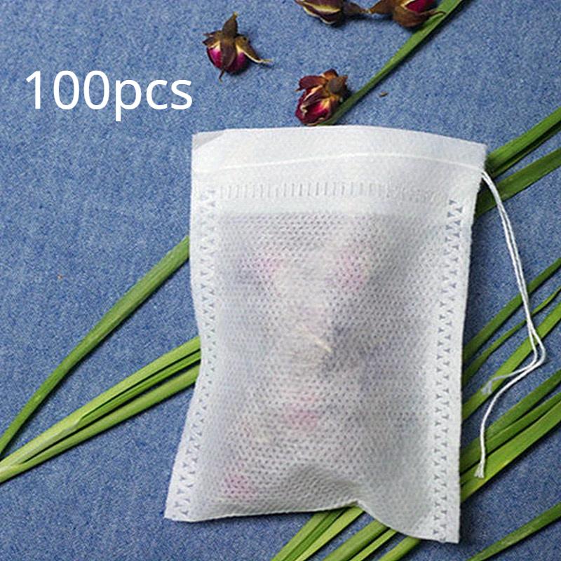100 шт. одноразовых чайных фильтр-пакетов, нетканых, прозрачных, идеально подходят для отелей/коммерческого использования - Кухонные и ресторанные принадлежности