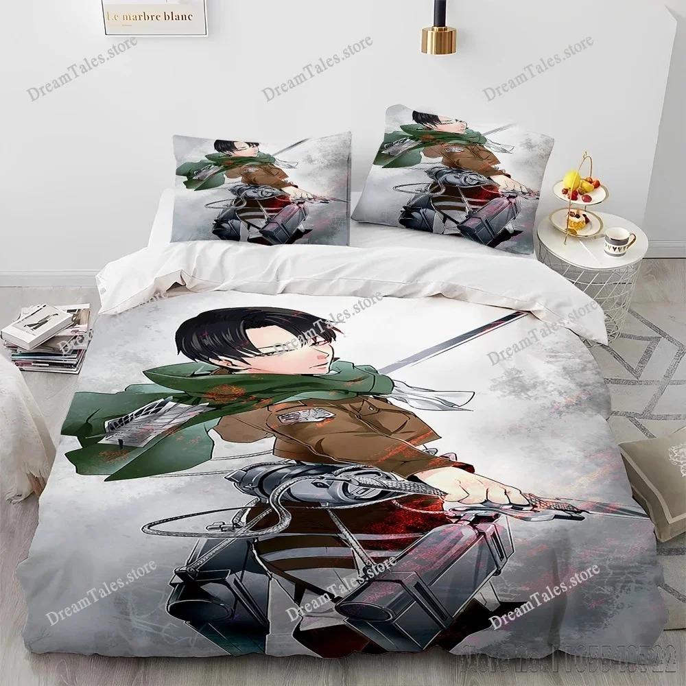 Japanese Anime Attack on Titan Duvet Cover Set HD Comforter Cover for Kids Bedding Sets Bedclothes Bedroom Decor Luxury Gift