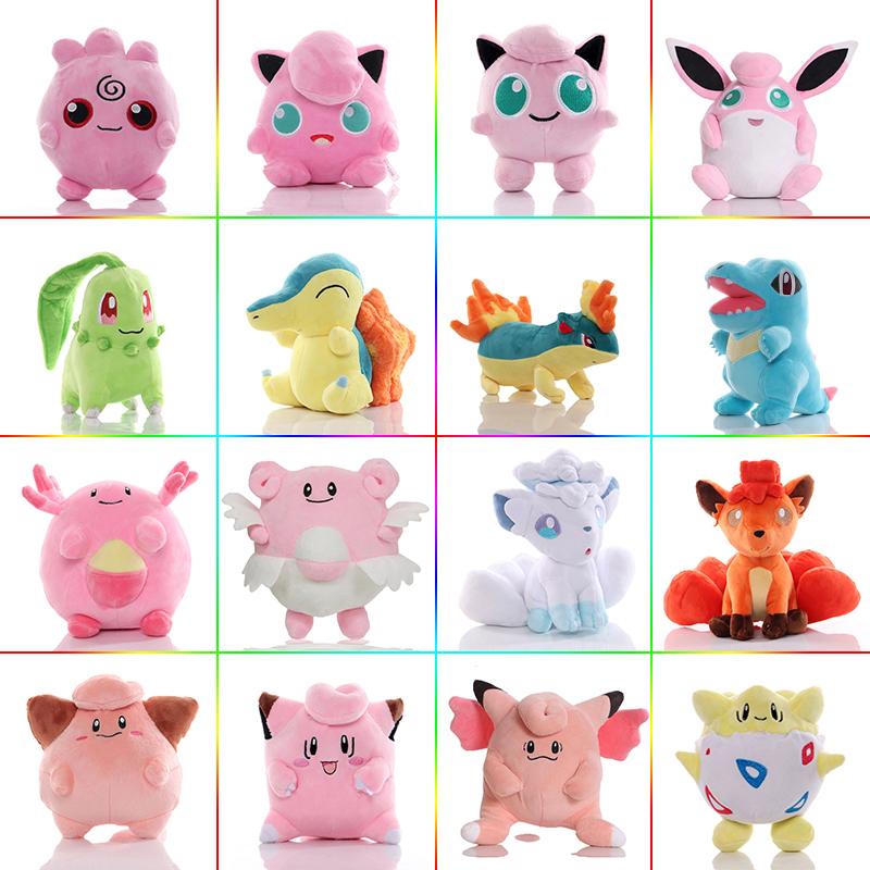 20cm Cute Anime Plush Toy Doll Chikorita Clefairy Jigglypuff Pikachu Pichu Cleffa Cyndaquil Igglybuff Blissey Totodile