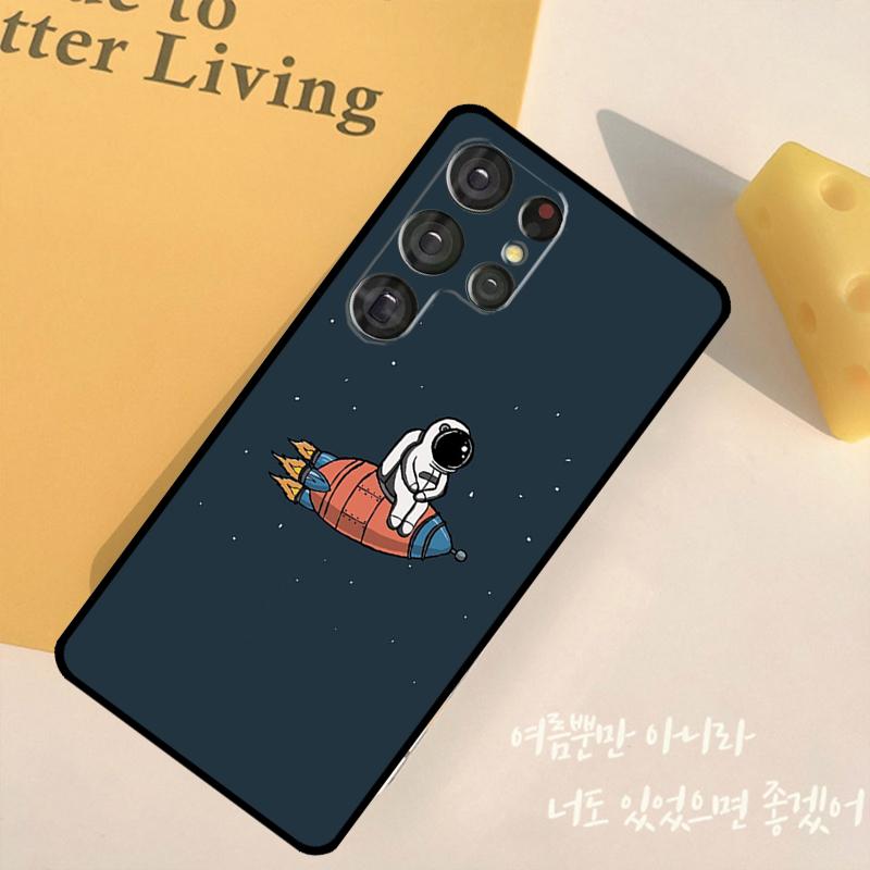 Star Astronaut Cute Phone Case For Samsung Galaxy S24 S25 Ultra S9 S10 S20 S22 S21 Plus S23 FE Back Cover Shell