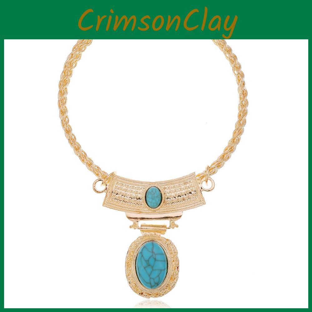 Art Ethnic Inspired Alloy Geometric Pendant Necklace For Womens Accessories