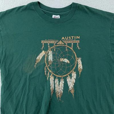 Vintage Austin Texas Traumfänger T-Shirt Herren L/XL Indigene Amerikaner USA 90er Jahre