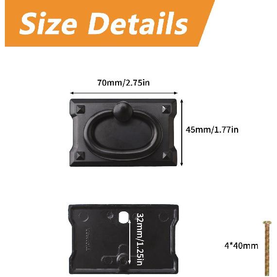 

MOROBOR Винтажные Антикварные Ручки-Кольца для Ящиков, 4 шт., Черные Прямоугольные Подвесные Ручки-Кольца для Кухонного Шкафа, Комода, Ручки из Цинкового Сплава с