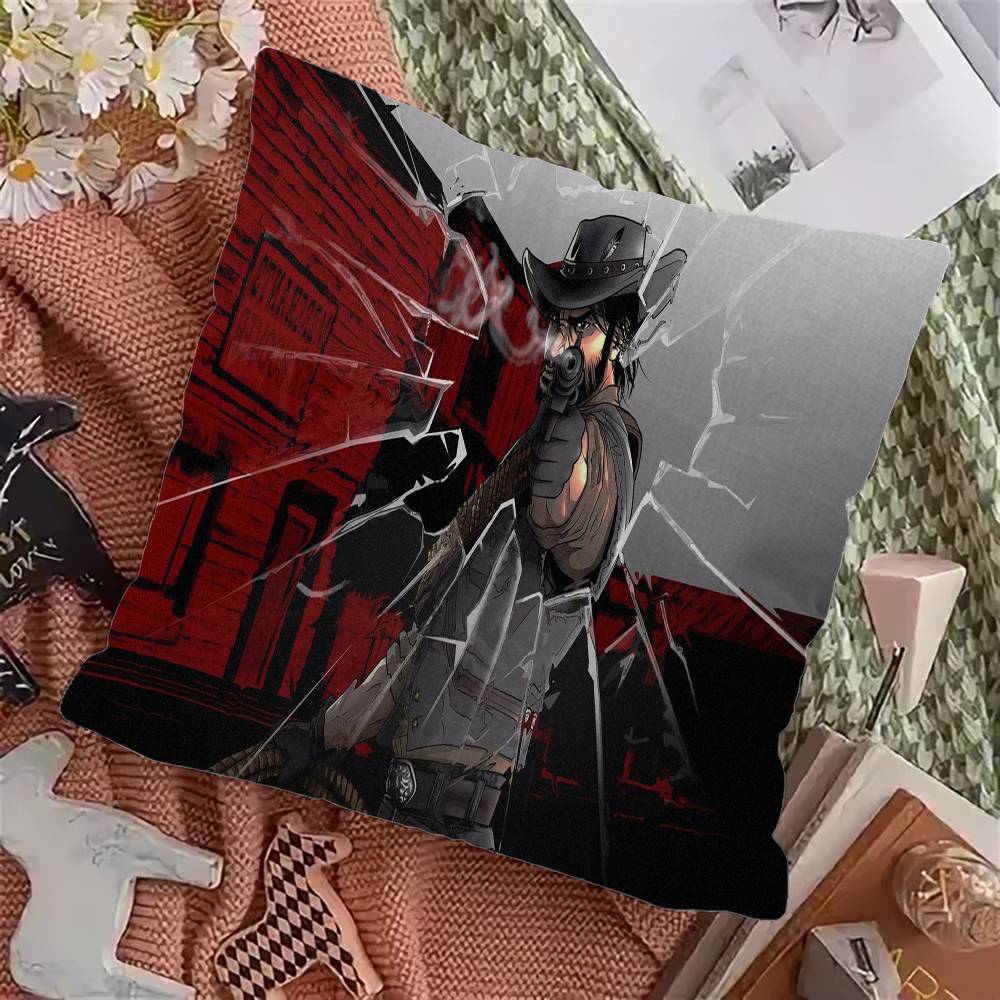 Red Dead R-Redemption Office Cushion Pillowcase Car Cushion Cover45X45CM Lumbar Pillowcase Sofa Pillowcover