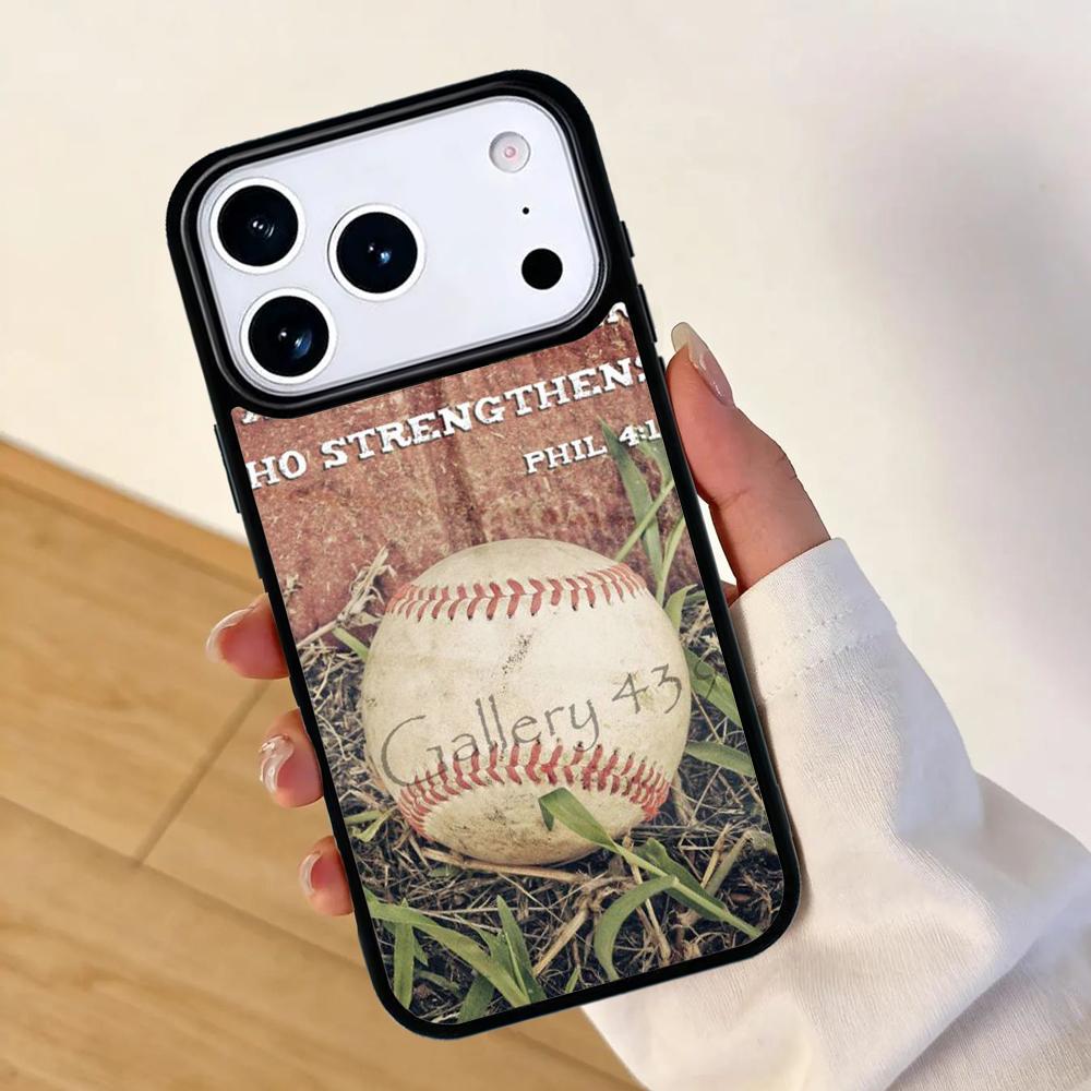 Custodia per Telefono con Citazione Cristiana Softball Baseball Per Apple iPhone 17 air 16 Pro Max 15 Pro Max 14 13 12 11 Mini Cover Posteriore