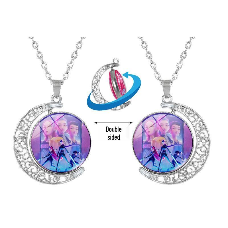 

Двустороннее вращающееся ожерелье с подвеской в виде луны - K-POP Демон Хантер Трио Ювелирные изделия