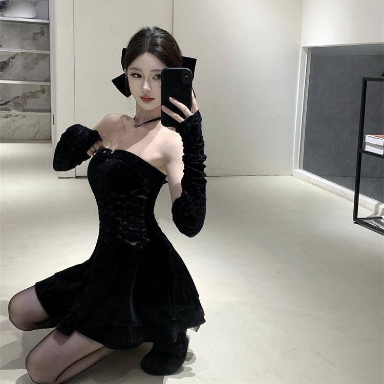 Prom Korean Black Dress Formal Korean Black Dress Black Tulle Off