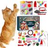 Calendrier Compte à Rebours Noël Chat 24 Jours Calendrier Compte à Rebours Xmas Boîte Cadeau Surprise pour Chaton Chat Intérieur Animal de Compagnie Surprise