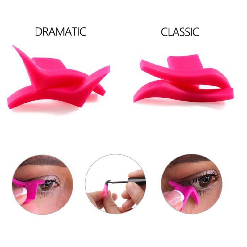 2Pairs of (classic style and dramatic syle) Silicon Wing Eyeliner Stamp Stencil Models Wing Style Eye Liner Stamp Makeup